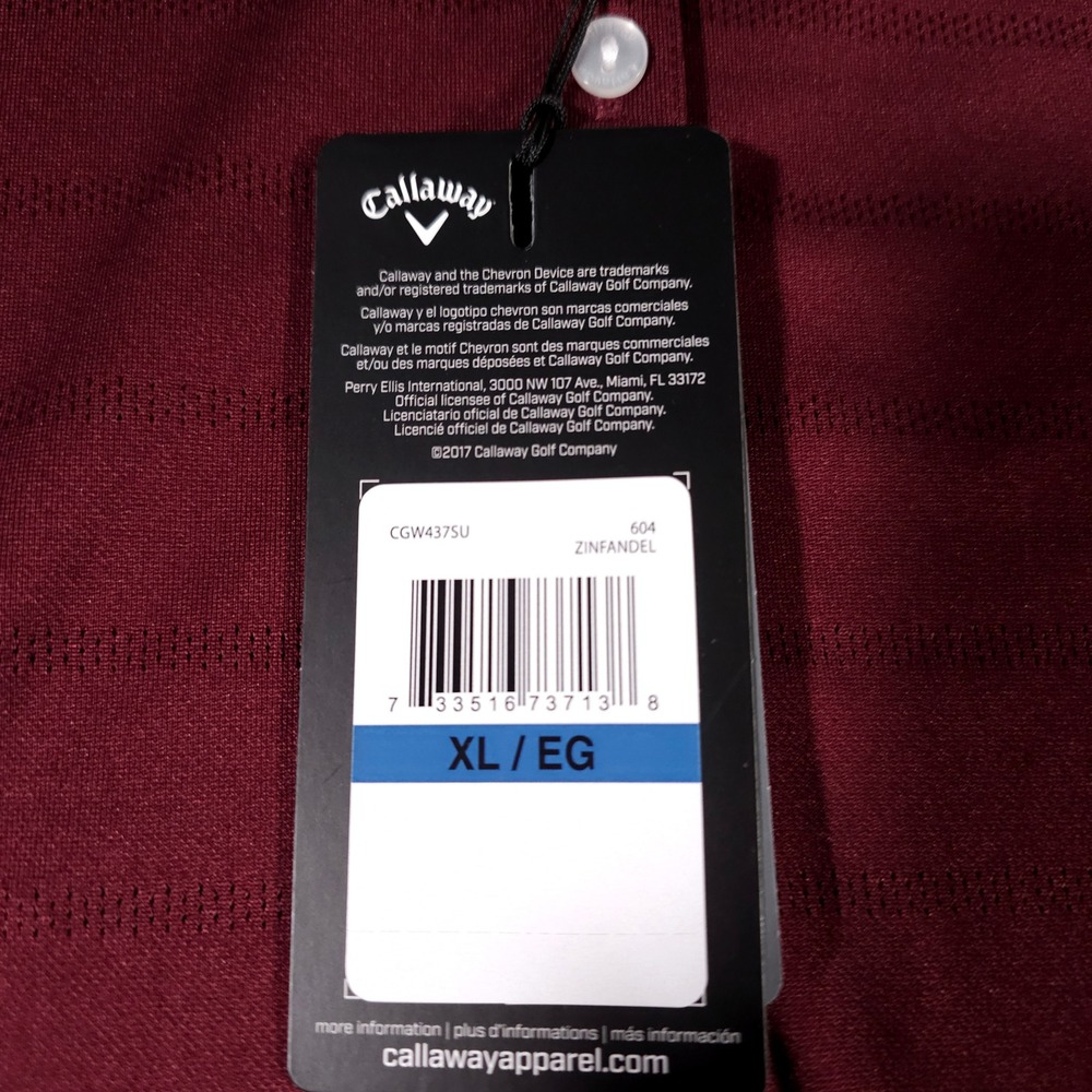 Callaway Polo Shirt‎ Womens XL Zinfandel Burgundy Opti-Dri Golf Top CGW437SU - Picture 2 of 7